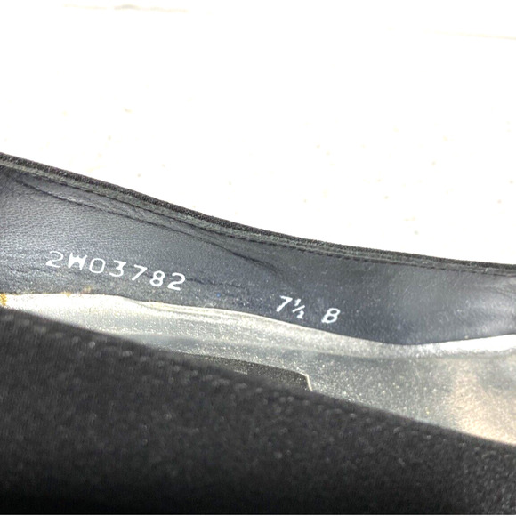 Stuart Weitzman dressy black satin pumps shoe rhinestone cover block heels 7.5 B - Picture 6 of 10